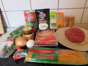 Ingrédients_Spaghetti aux boulettes de viande